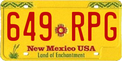NM license plate 649RPG
