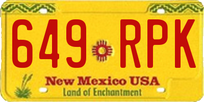 NM license plate 649RPK