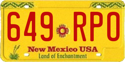 NM license plate 649RPO