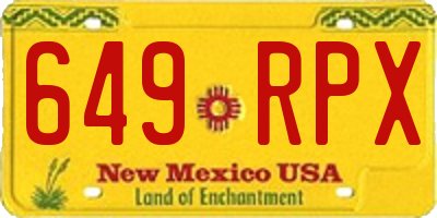 NM license plate 649RPX