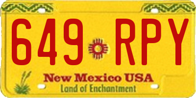 NM license plate 649RPY