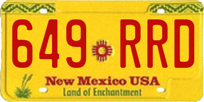 NM license plate 649RRD