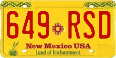 NM license plate 649RSD