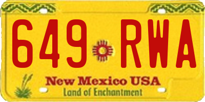 NM license plate 649RWA