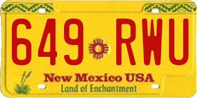 NM license plate 649RWU