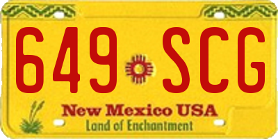NM license plate 649SCG