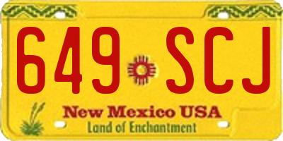 NM license plate 649SCJ
