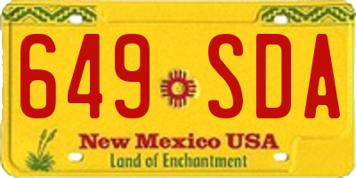 NM license plate 649SDA