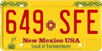 NM license plate 649SFE