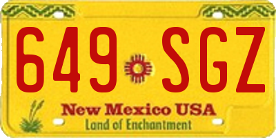 NM license plate 649SGZ