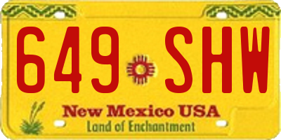 NM license plate 649SHW