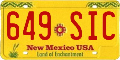 NM license plate 649SIC