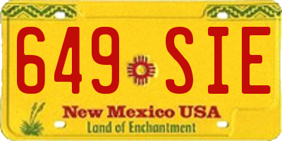 NM license plate 649SIE