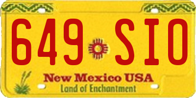 NM license plate 649SIO