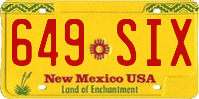 NM license plate 649SIX