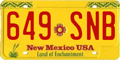 NM license plate 649SNB