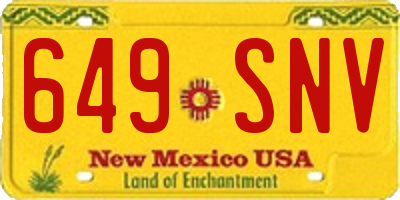 NM license plate 649SNV