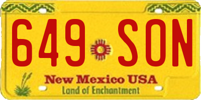 NM license plate 649SON