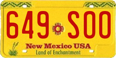 NM license plate 649SOO