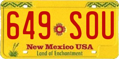 NM license plate 649SOU