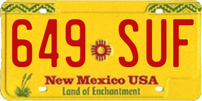 NM license plate 649SUF