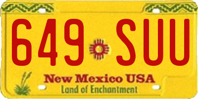 NM license plate 649SUU