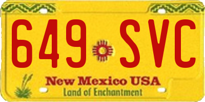 NM license plate 649SVC
