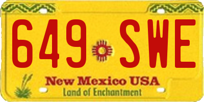 NM license plate 649SWE