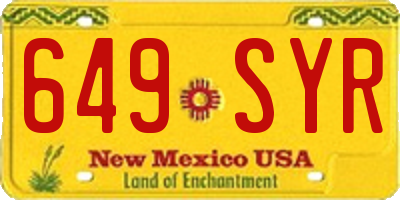 NM license plate 649SYR