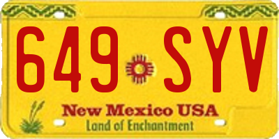 NM license plate 649SYV
