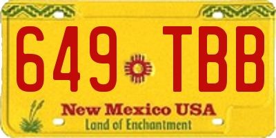 NM license plate 649TBB