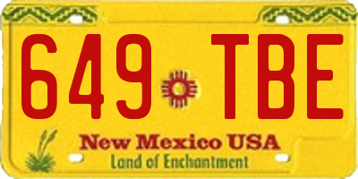 NM license plate 649TBE