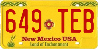 NM license plate 649TEB