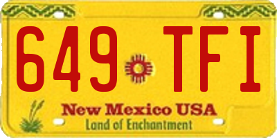 NM license plate 649TFI