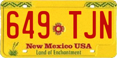 NM license plate 649TJN