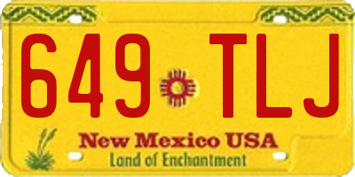NM license plate 649TLJ