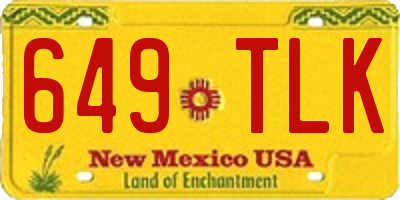 NM license plate 649TLK