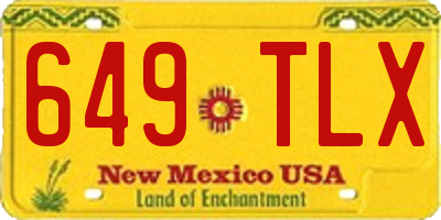 NM license plate 649TLX