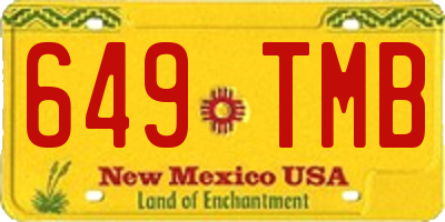 NM license plate 649TMB