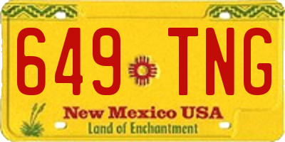 NM license plate 649TNG