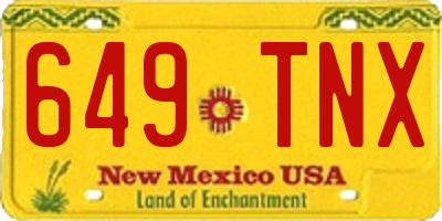NM license plate 649TNX