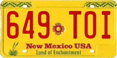 NM license plate 649TOI