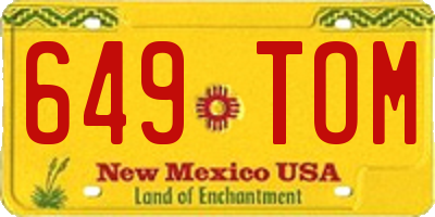NM license plate 649TOM