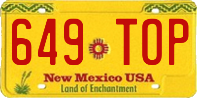 NM license plate 649TOP