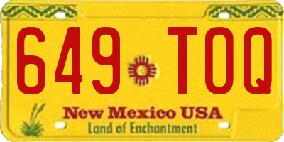 NM license plate 649TOQ