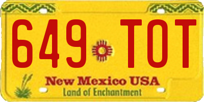 NM license plate 649TOT