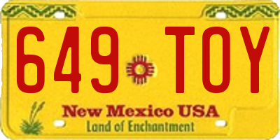 NM license plate 649TOY
