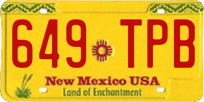 NM license plate 649TPB