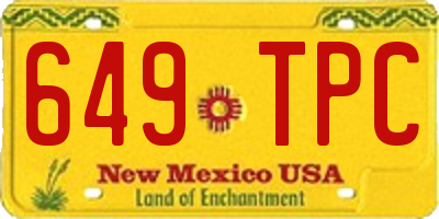 NM license plate 649TPC