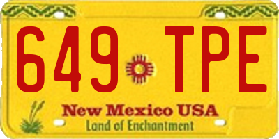 NM license plate 649TPE